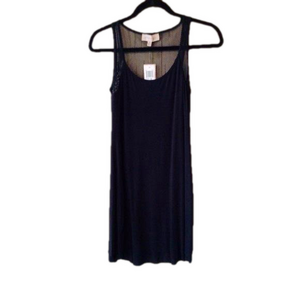 NEW Philosophy Black Tank Dress with Net detail XS Whimsigoth
